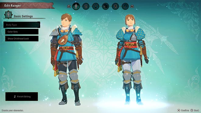 You'll begin the game by customizing your character in the character creator.<br />Choose variables like body, hairstyle, and skin color to make the protagonist your own.<br /><br />Customization is also available during the course of the game, from the Rangers' base.